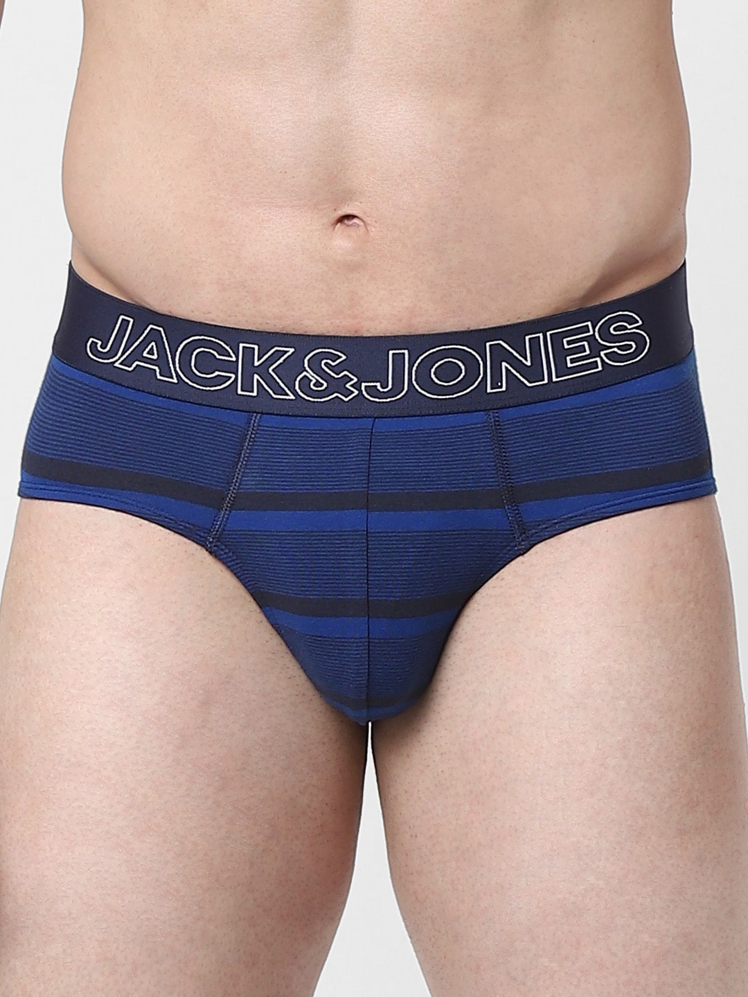 

Jack & Jones Men Blue Solid Cotton Basic Briefs 122014701-2