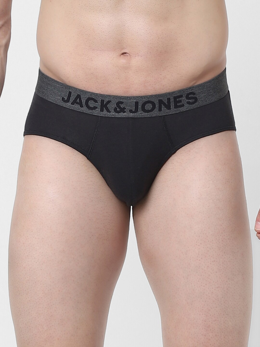 

Jack & Jones Men Black Solid Cotton Basic Briefs 191603901-2