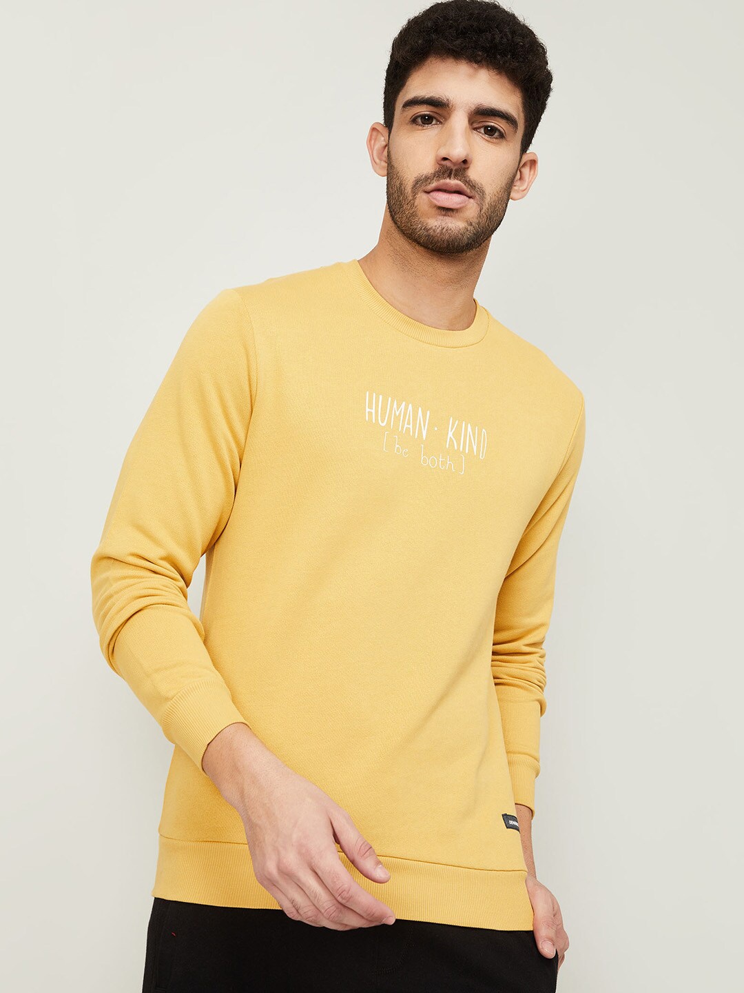 

Fame Forever by Lifestyle Men Yellow Printed Sweatshirt