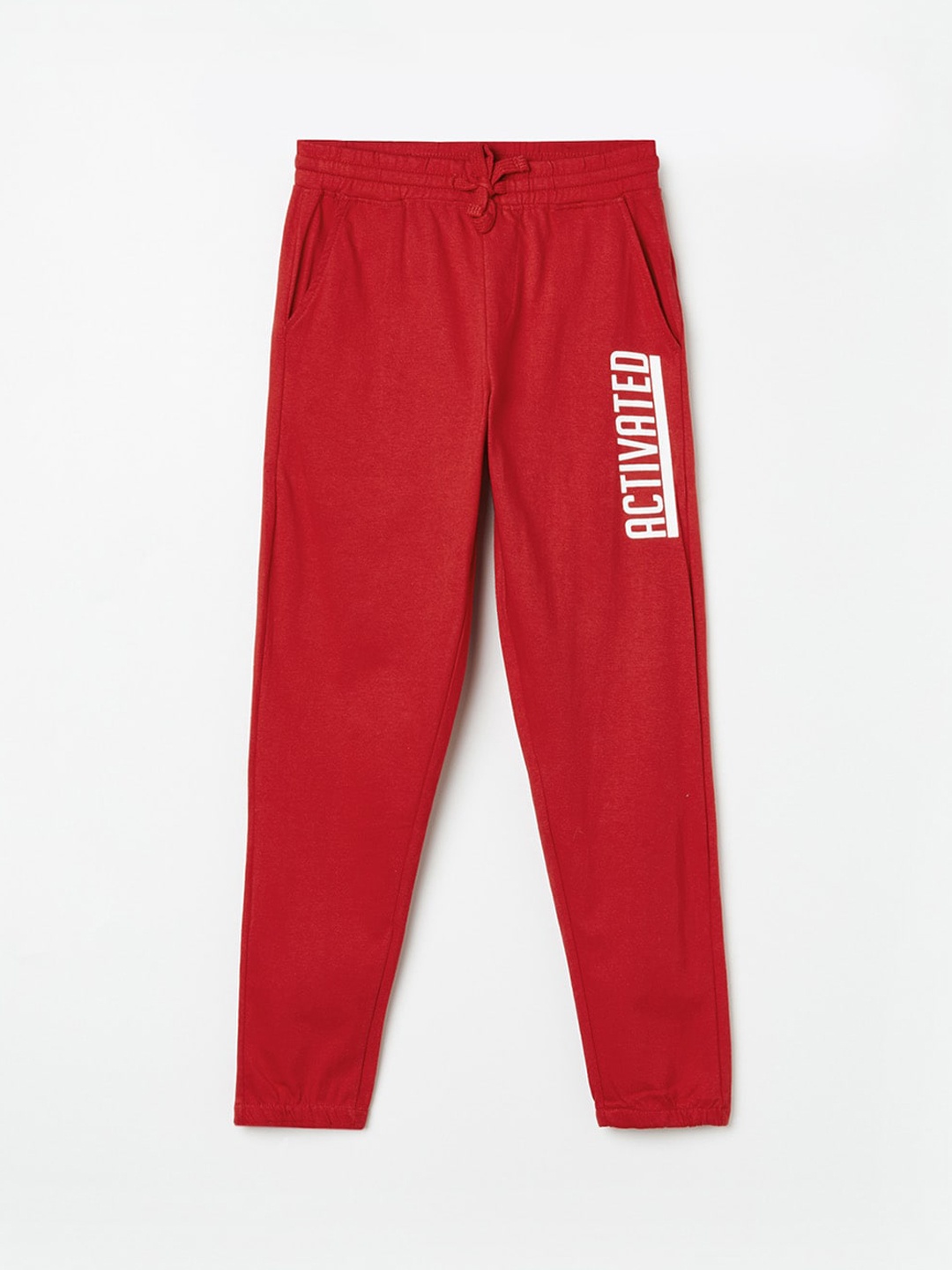 

Fame Forever by Lifestyle Boys Red Solid Cotton Joggers