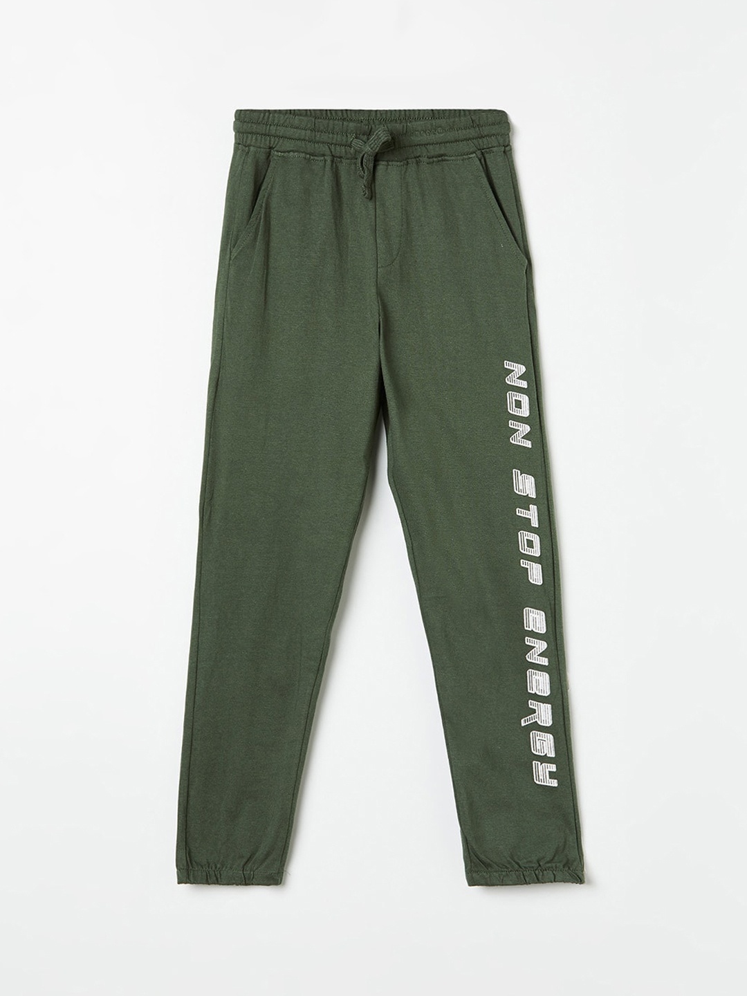 

Fame Forever by Lifestyle Boys Olive-Green Solid Cotton Joggers
