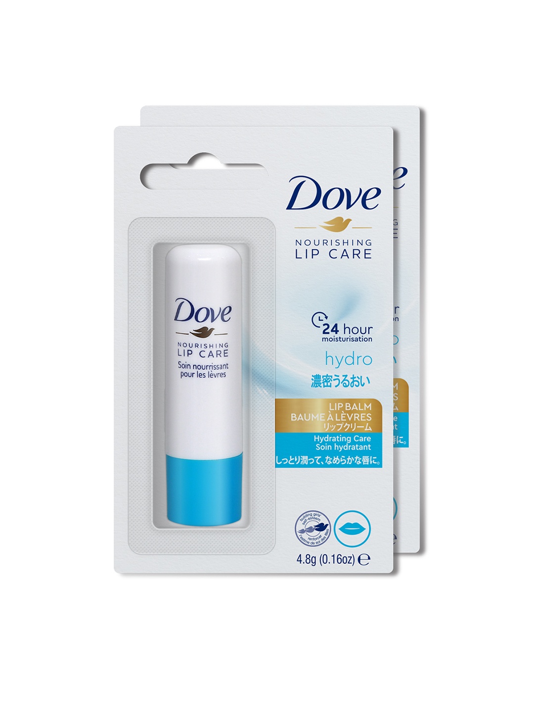 

Dove Set of 2 Nourishing Hydro Lip Balms with Aloe Vera Oil & Vitamin E, White