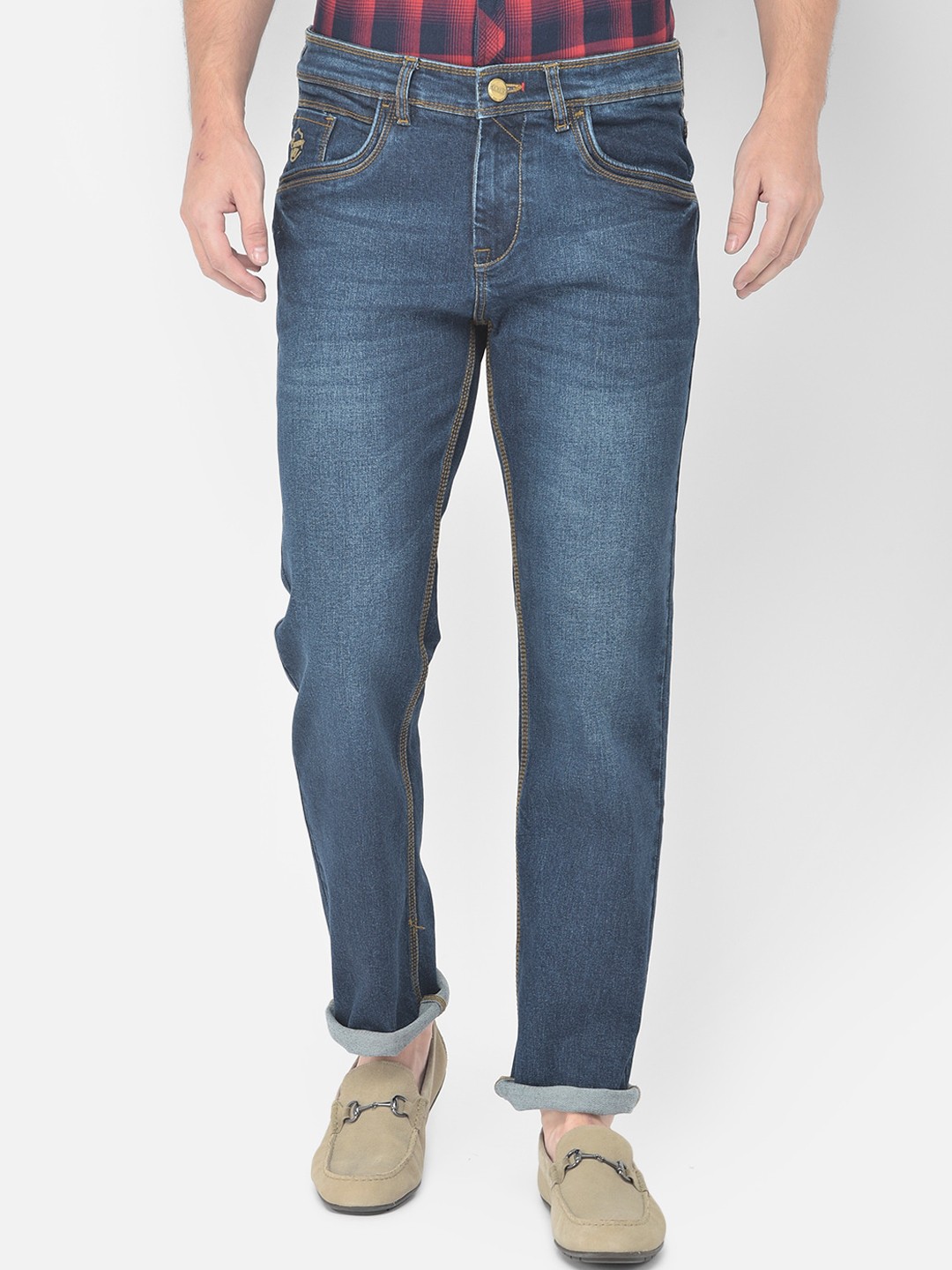 

Canary London Men Blue Smart Straight Fit Light Fade Stretchable Jeans
