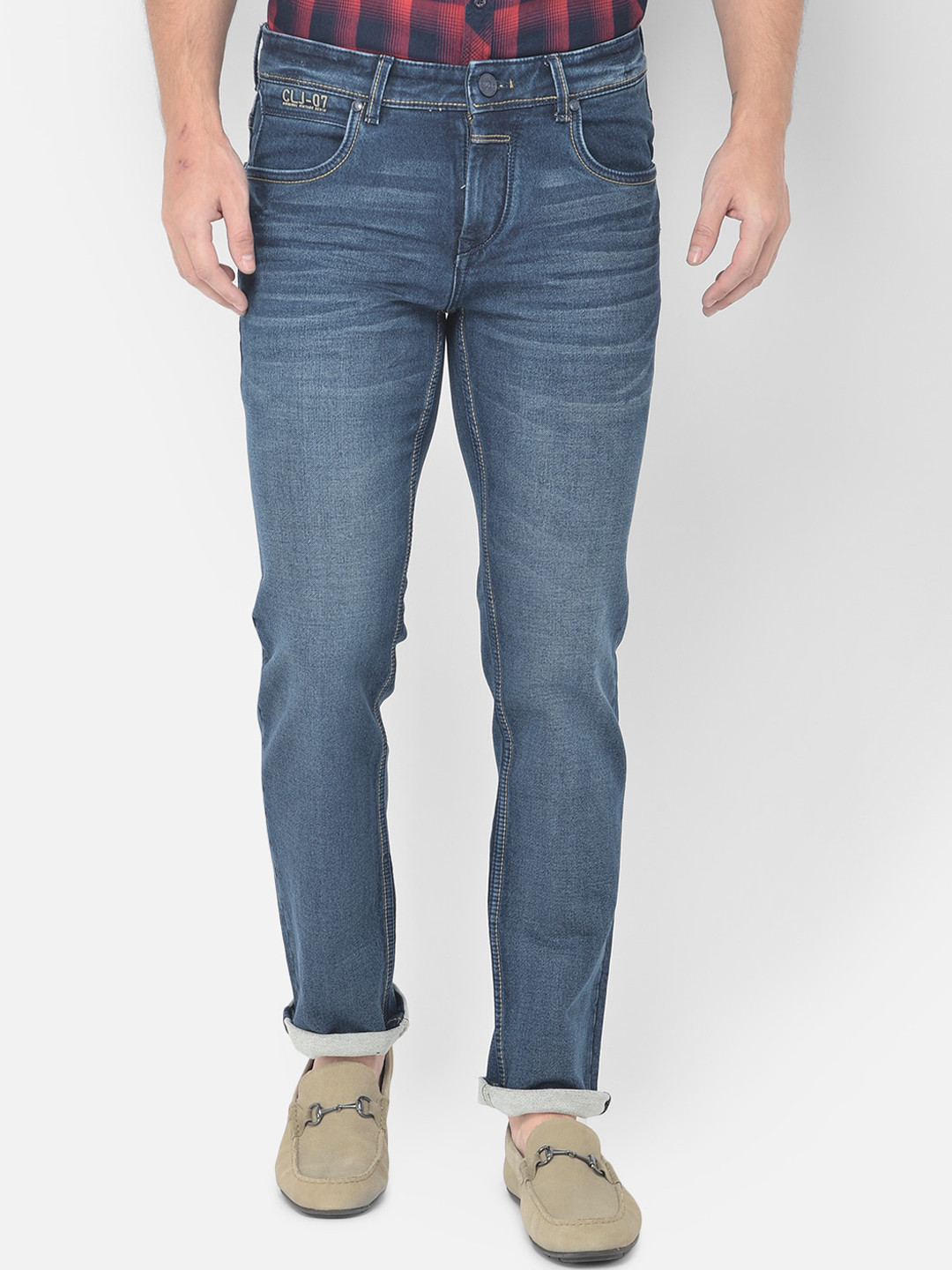 

Canary London Men Blue Smart Slim Fit Low-Rise Light Fade Stretchable Jeans