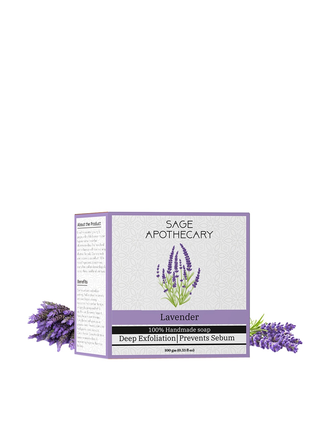 

SAGE APOTHECARY Deep Exfoliating Lavender Soap 100g, Purple