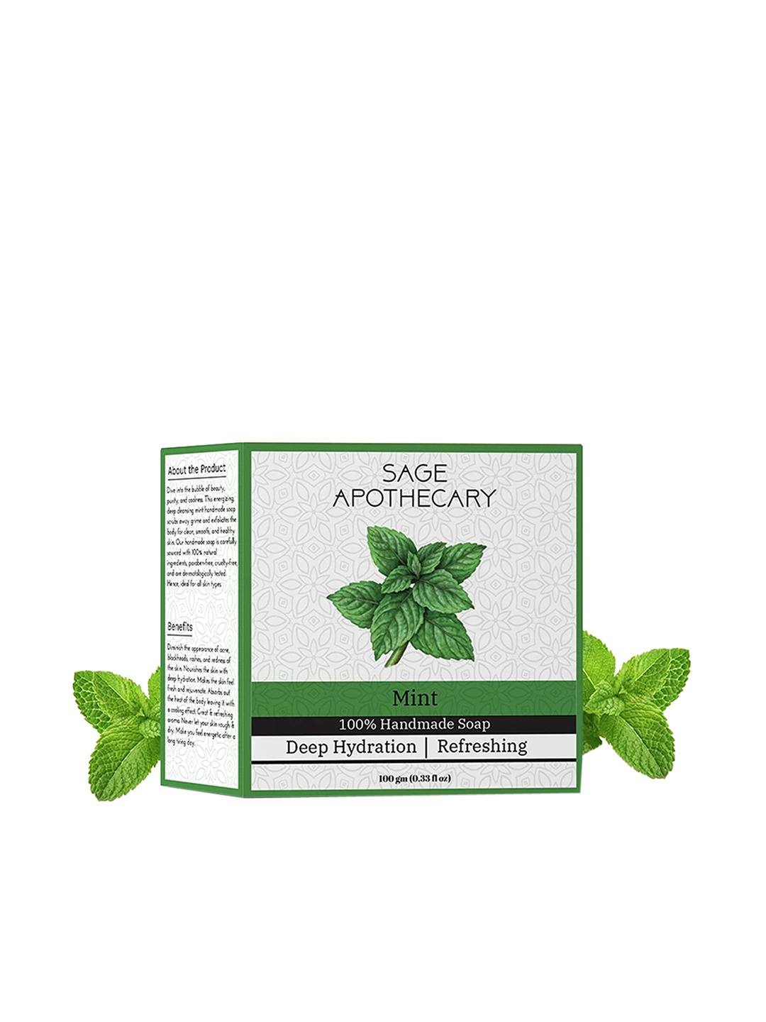 

SAGE APOTHECARY Mint Soap, 100g, Green