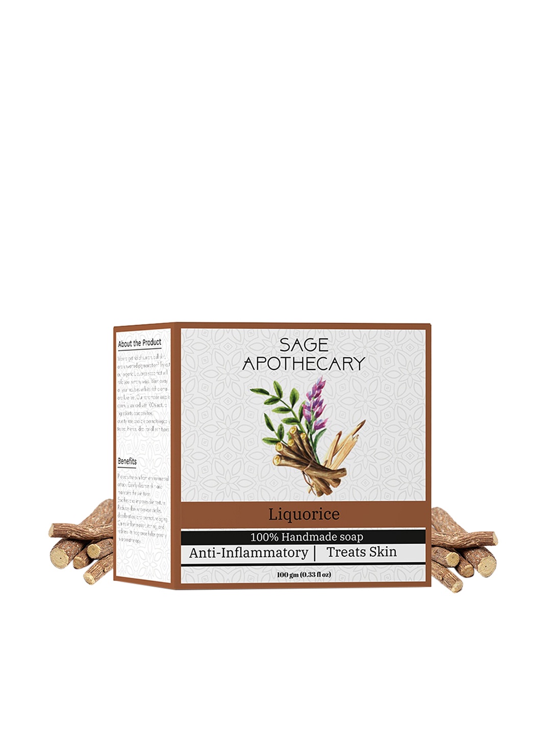 

SAGE APOTHECARY Anti Inflammatory Liquorice Soap 100g, Brown