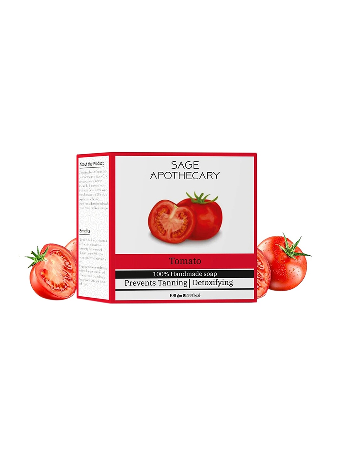 

SAGE APOTHECARY Anti Ageing Handmade Tomato Soap 100g, Red
