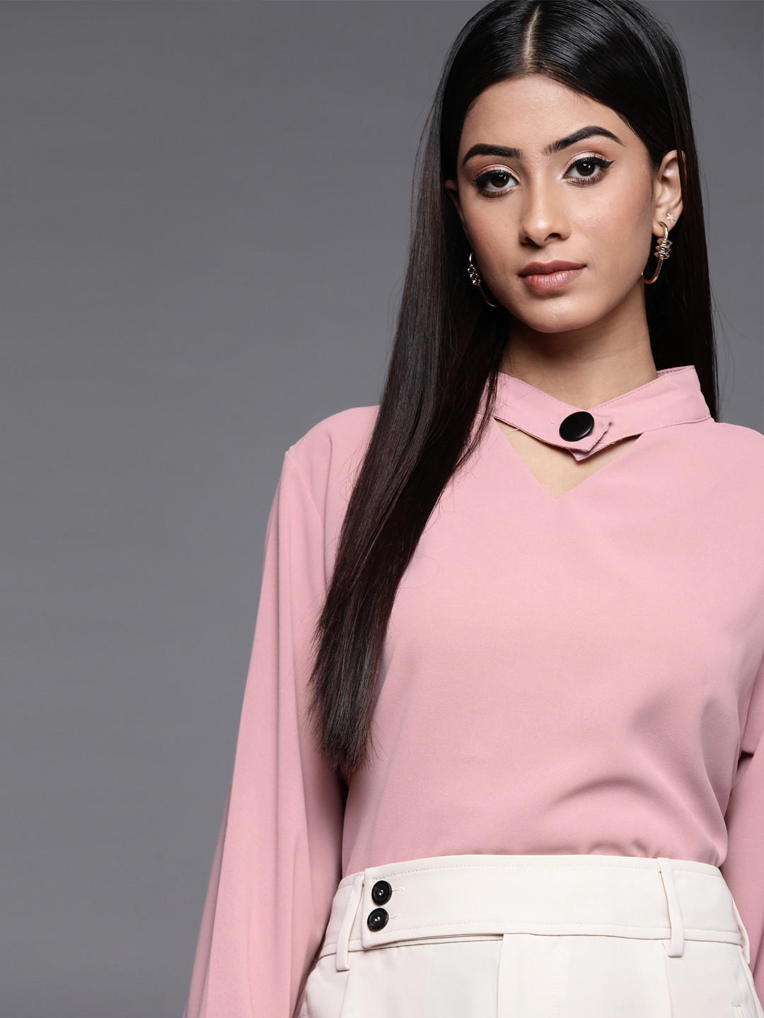 

JC Mode Women Pink Solid Regular Top