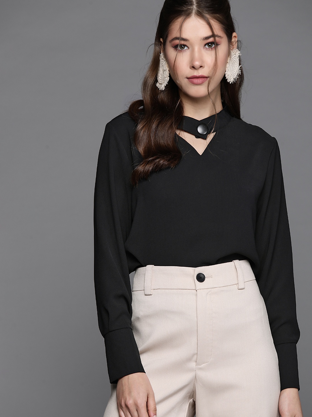 

JC Mode Women Black Solid Top