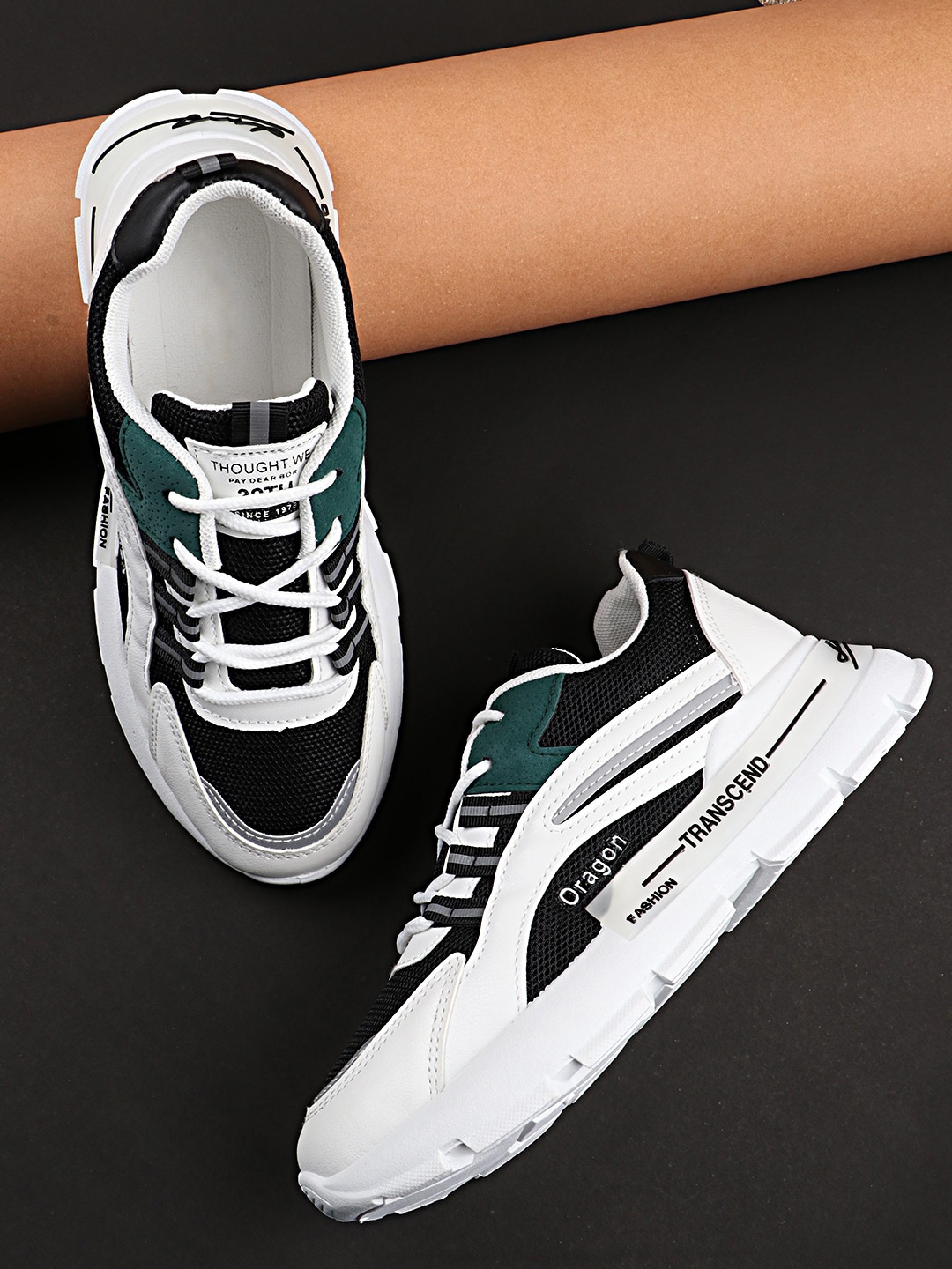 

THE WHITE POLE Women Black Colourblocked Sneakers