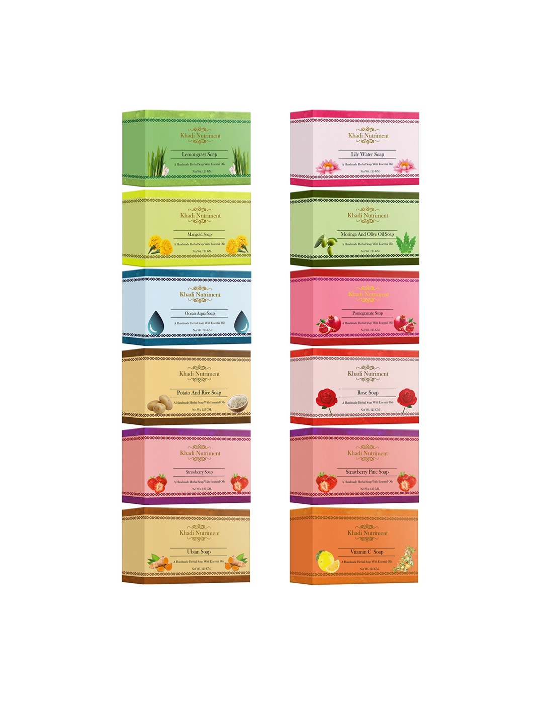 

Nutriment Pack of 6 Khadi Assorted Soap 125 g each