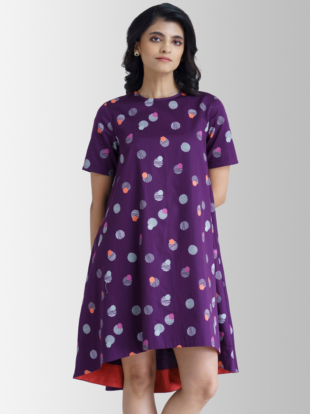 

Marigold by FableStreet Purple High-Low A-Line Dress