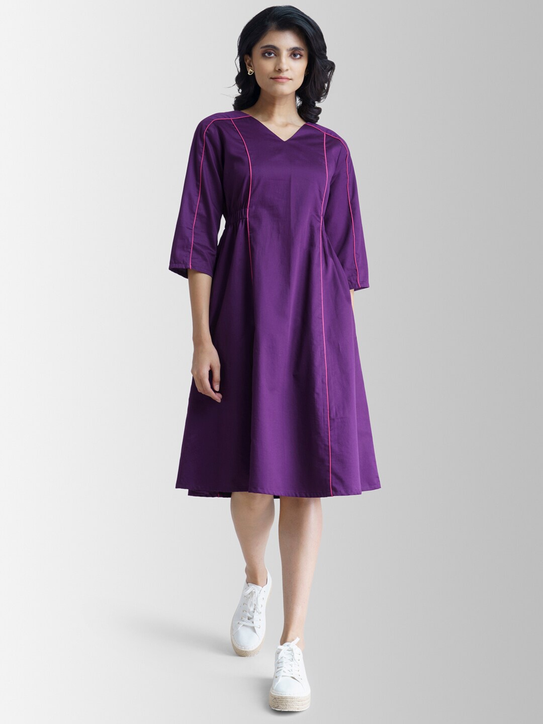 

Pink Fort Woman Purple A-Line Dress
