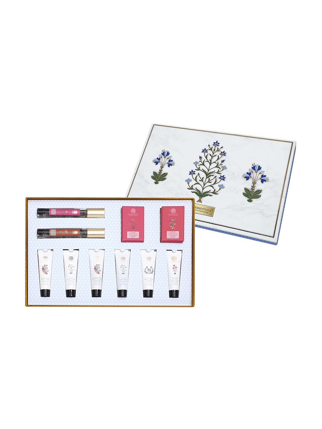 

Forest Essentials Luxurious Trial Sized Skin & Hair Care Selection Box Personal Kit, White