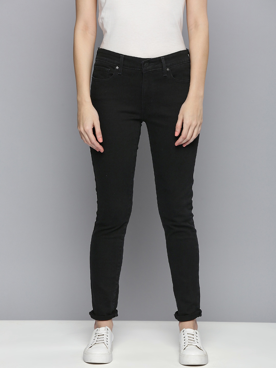 

Levis Women Black 711 Skinny Fit Stretchable Jeans