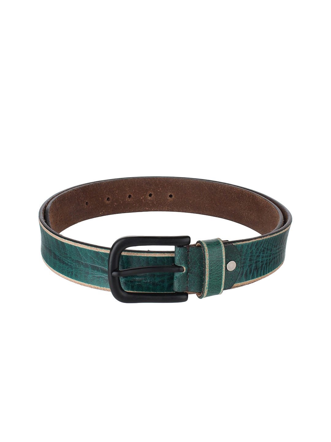 

ZORO Men Green Textured Leather Belt
