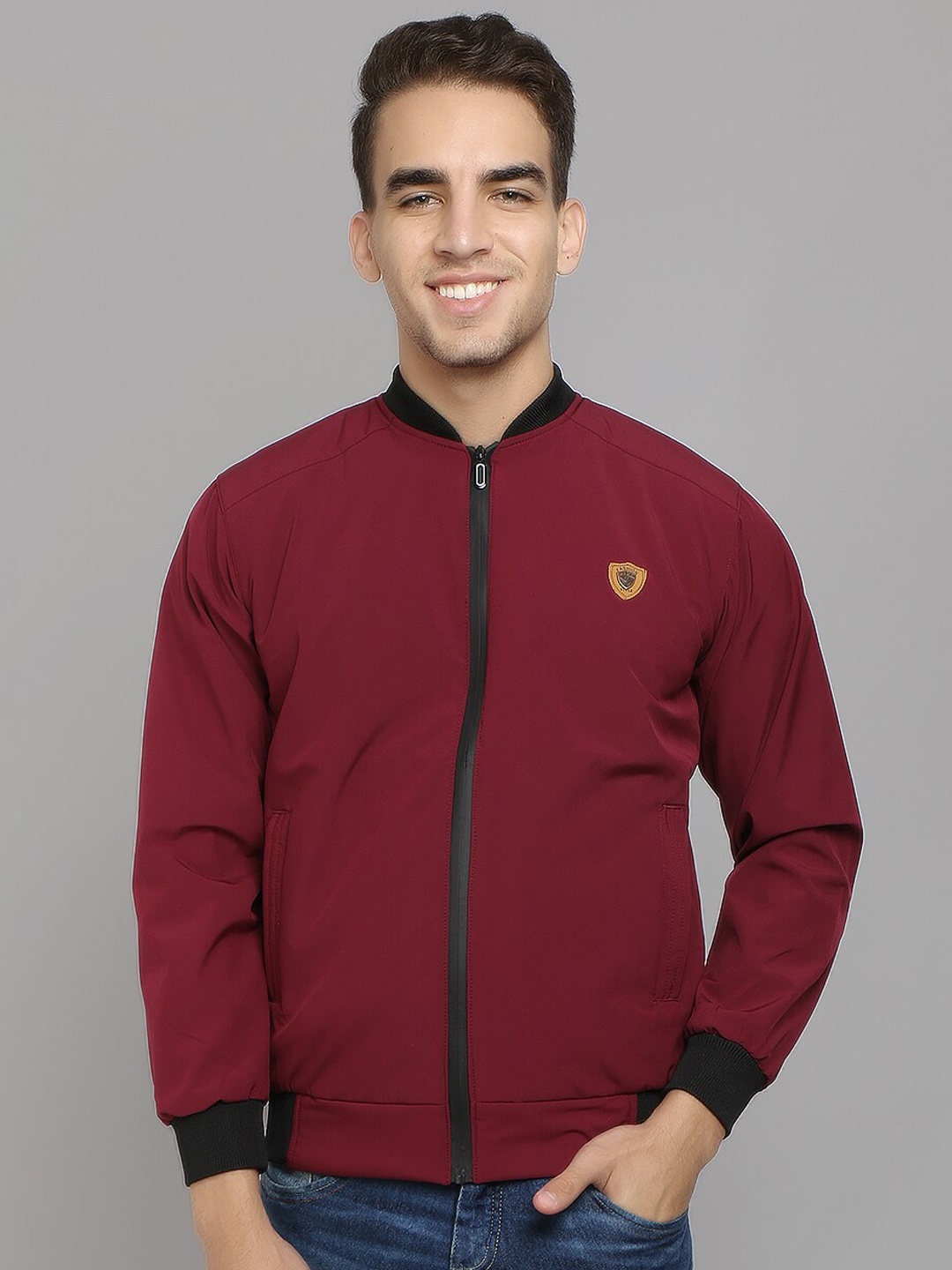 

IMT Men Maroon Lightweight Open Front Jacket