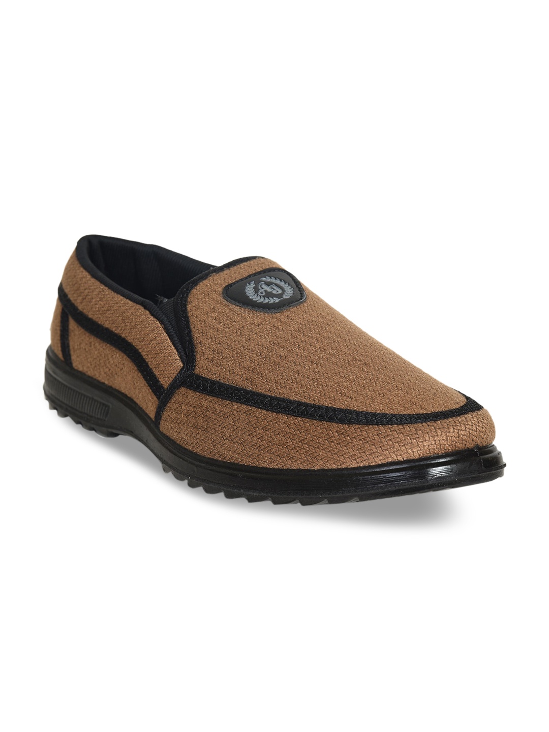 

Ajanta Men Beige Woven Design PU Loafers