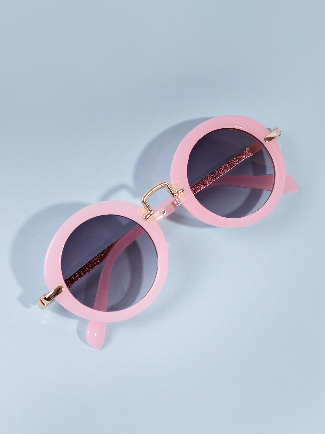 

DukieKooky Unisex Kids Grey & Pink UV Protected Round Sunglasses DKSG334A