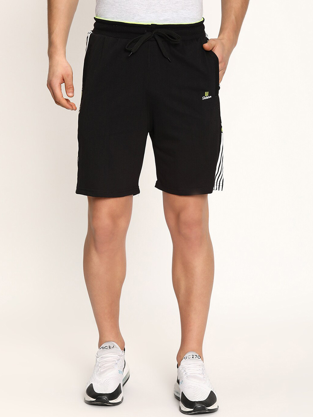 

V2 Value & Variety Men Black Striped Shorts
