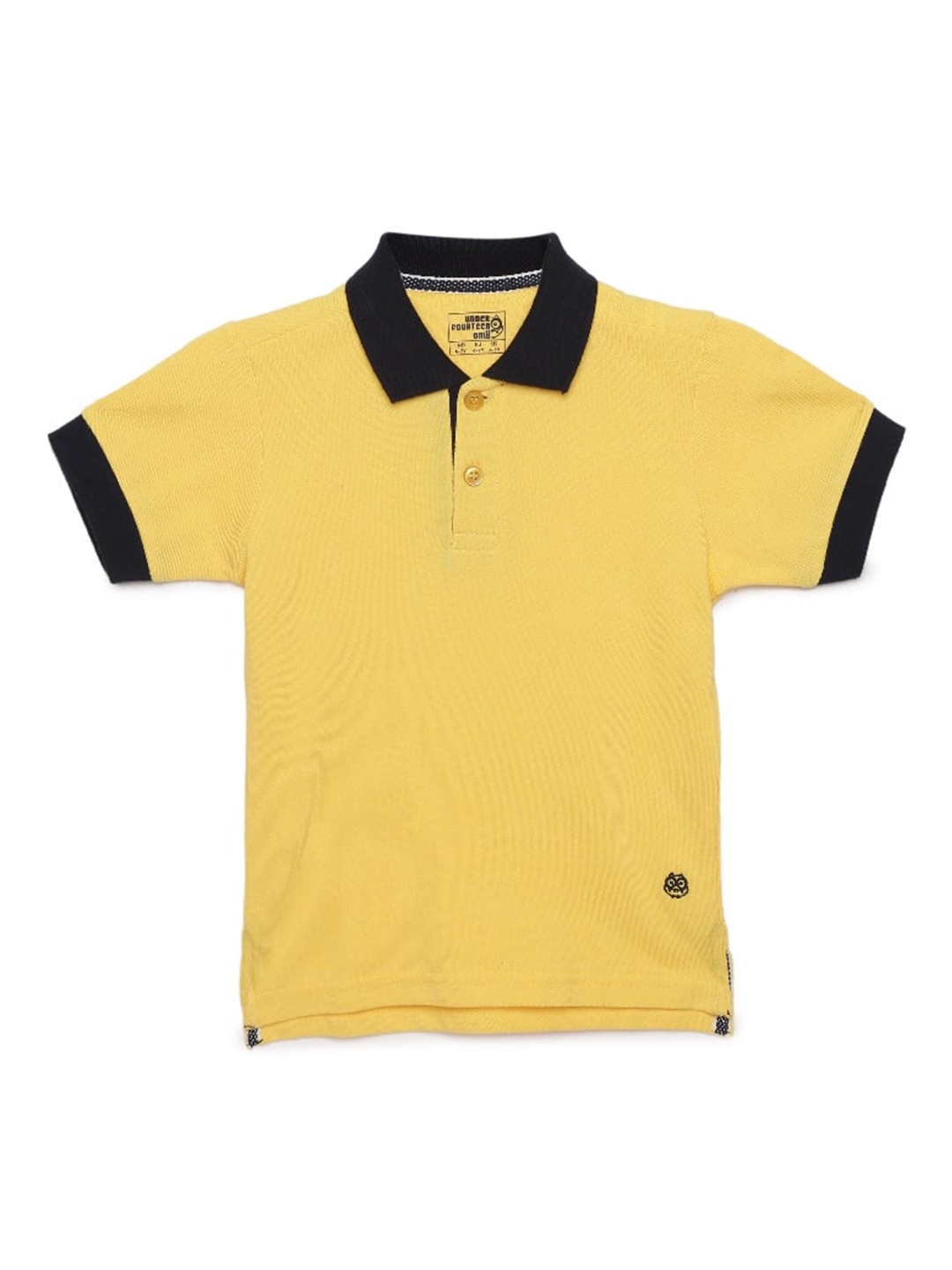 

UNDER FOURTEEN ONLY Boys Yellow & Black Polo Collar T-shirt