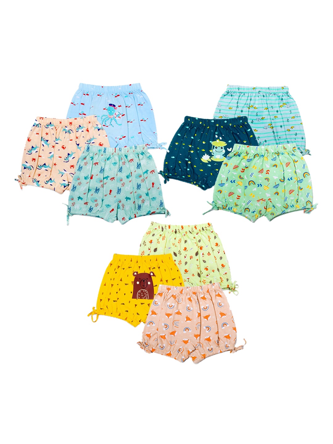

SuperBottoms Girls Pack of 9 Printed Sustainable Basic Briefs, Blue