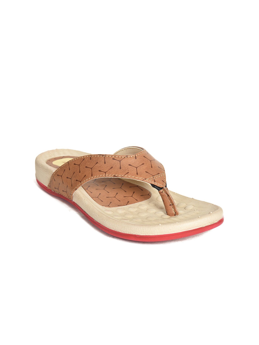 

IMPAKTO Women Beige T-Strap Flats