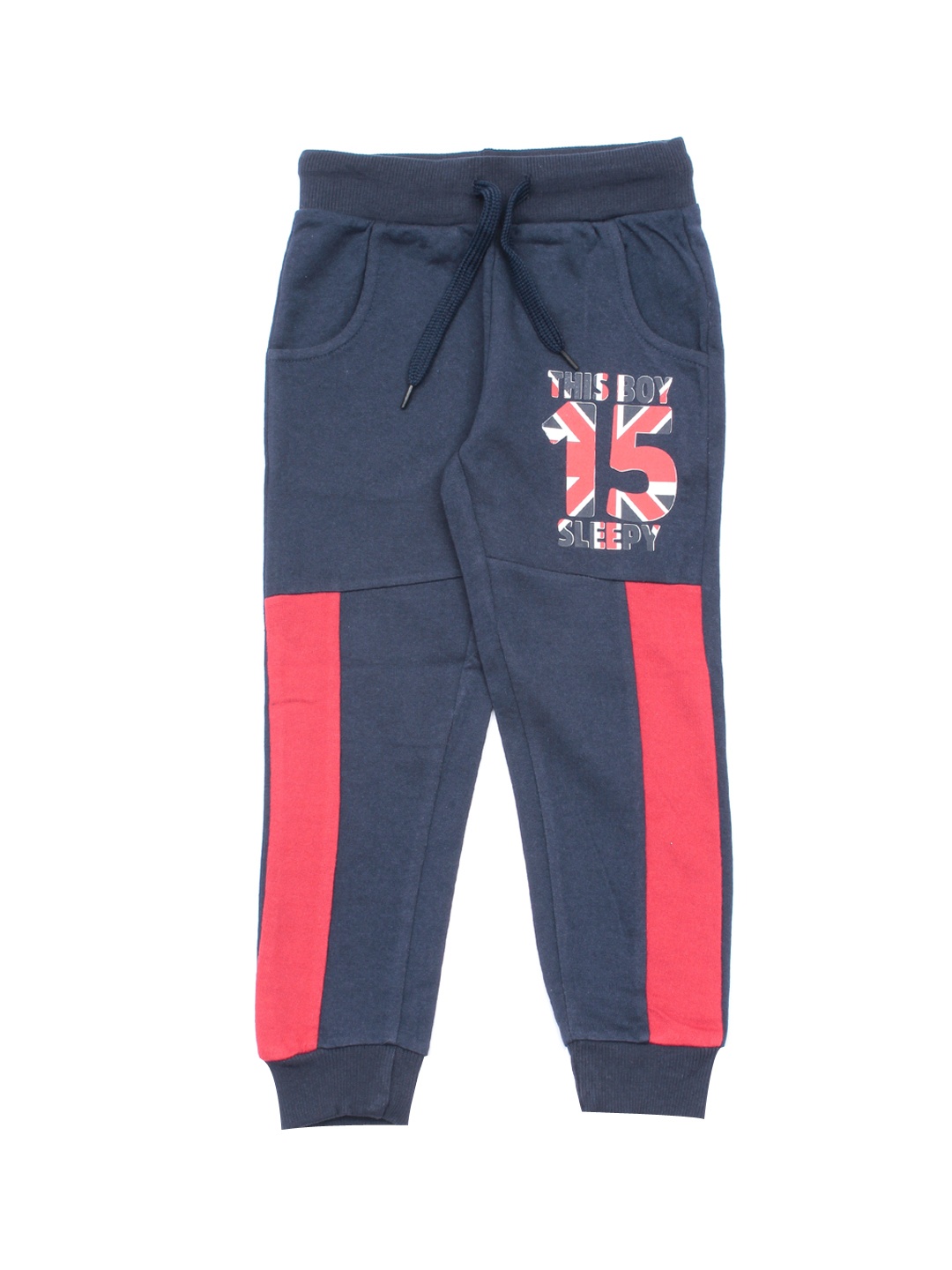 

Lil Lollipop Kids Navy Blue Solid Pure Cotton Joggers
