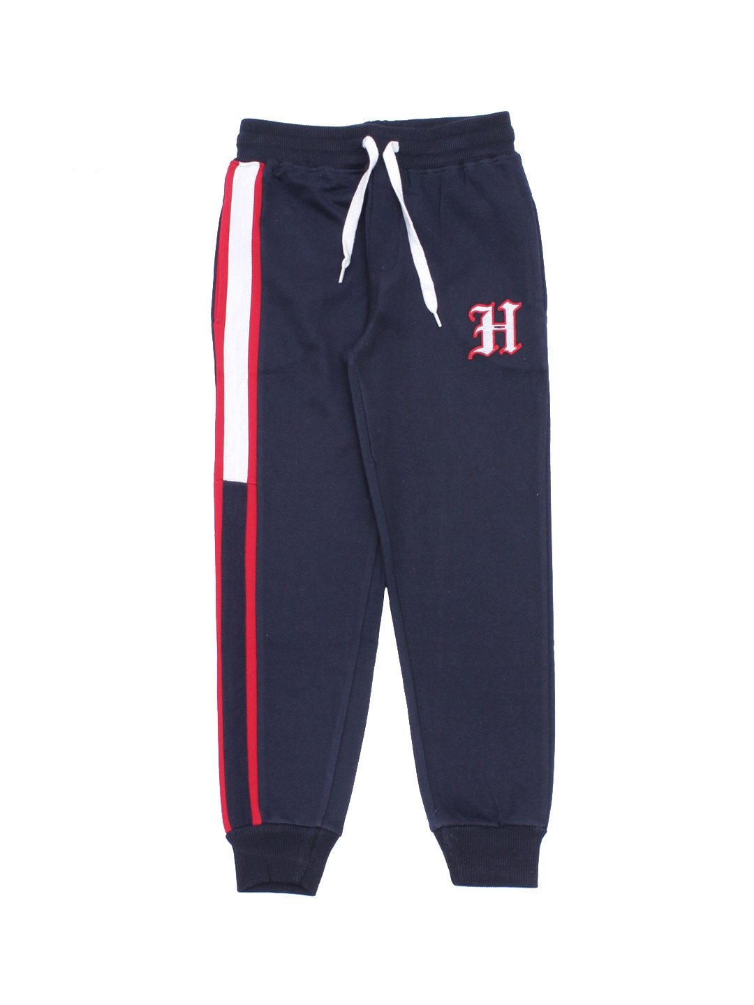 

Lil Lollipop Kids Navy-Blue & White Printed Pure Cotton Joggers