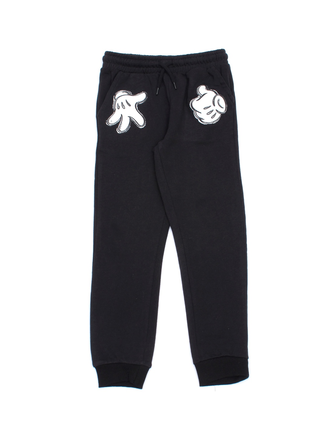 

Lil Lollipop Kids Black & White Printed Slim Fit Pure Cotton Joggers