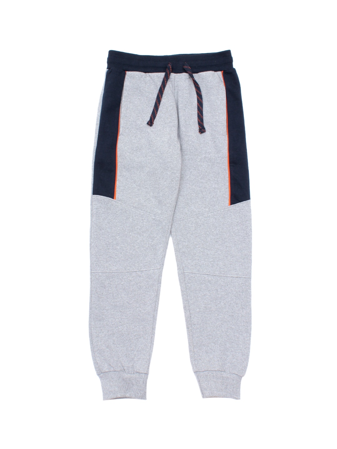 

Lil Lollipop Kids Grey & Blue Colourblocked Pure Cotton Joggers