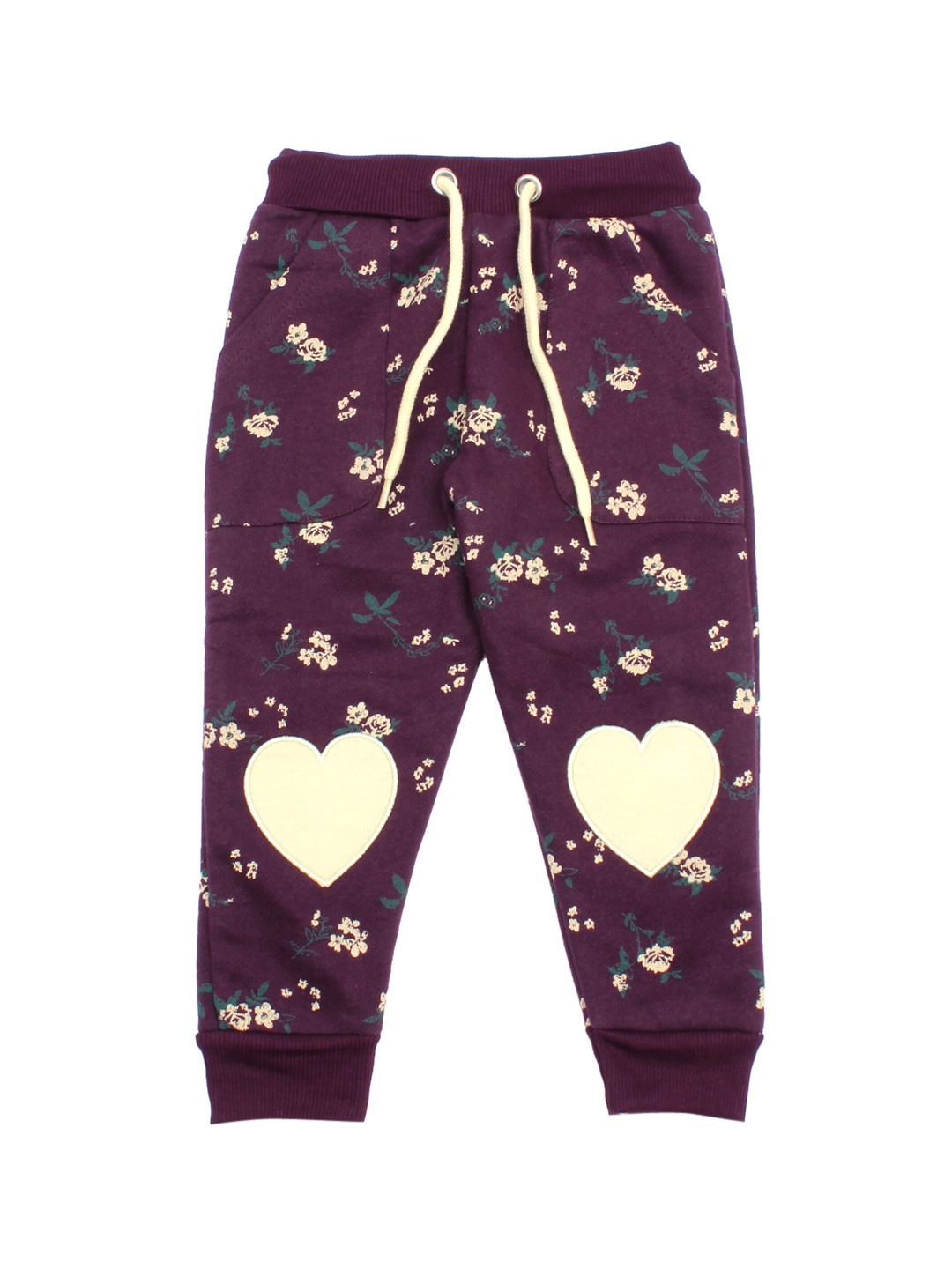 

Lil Lollipop Unisex Kids Purple Printed Pure Cotton Joggers
