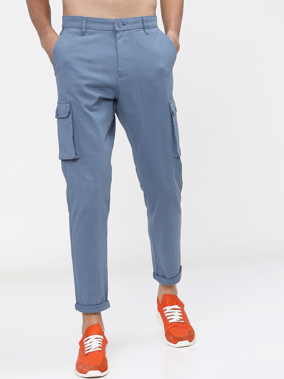 

HIGHLANDER Men Blue Slim Fit Cargos Trousers