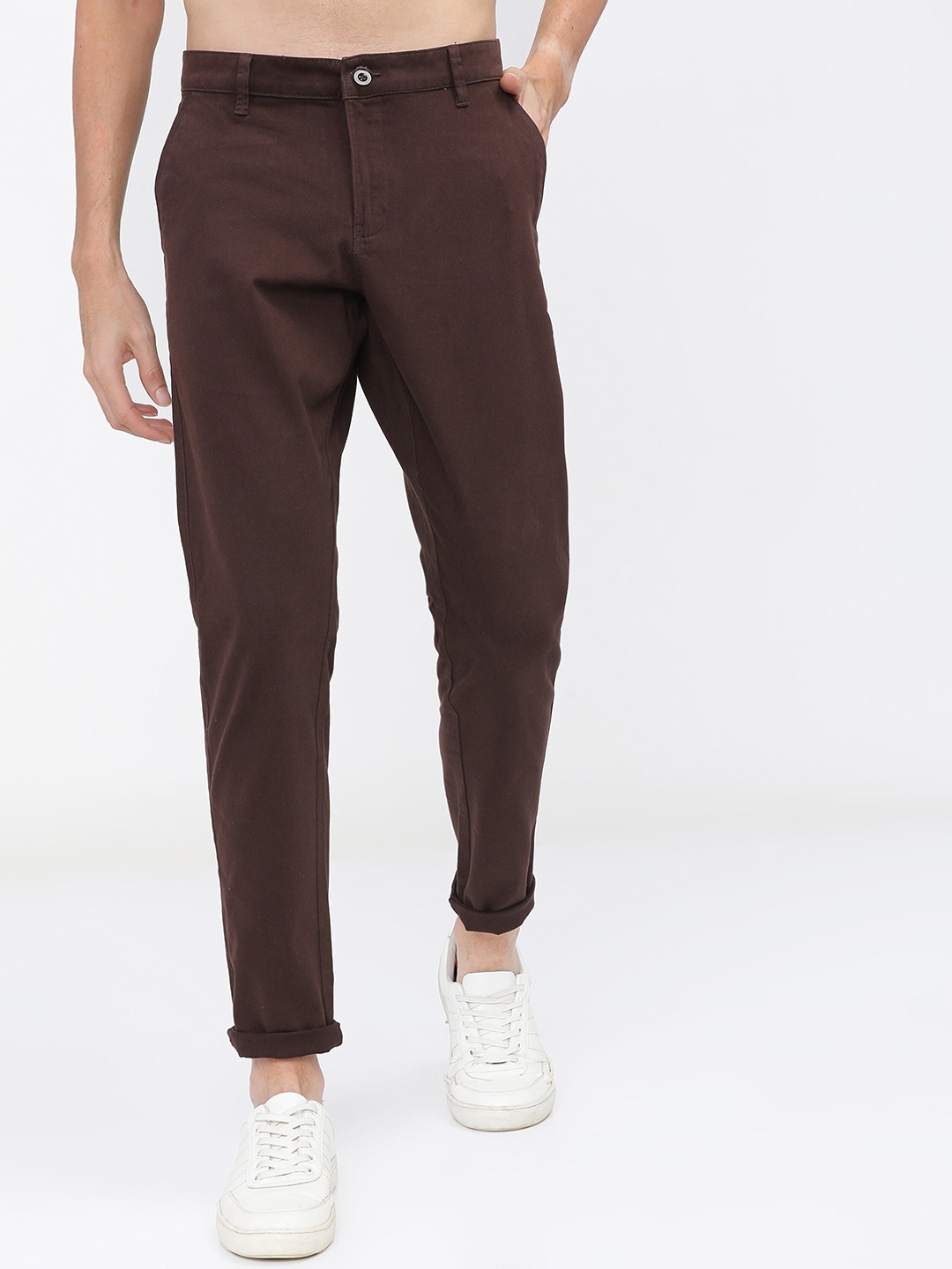 

HIGHLANDER Men Brown Slim Fit Chinos Trousers