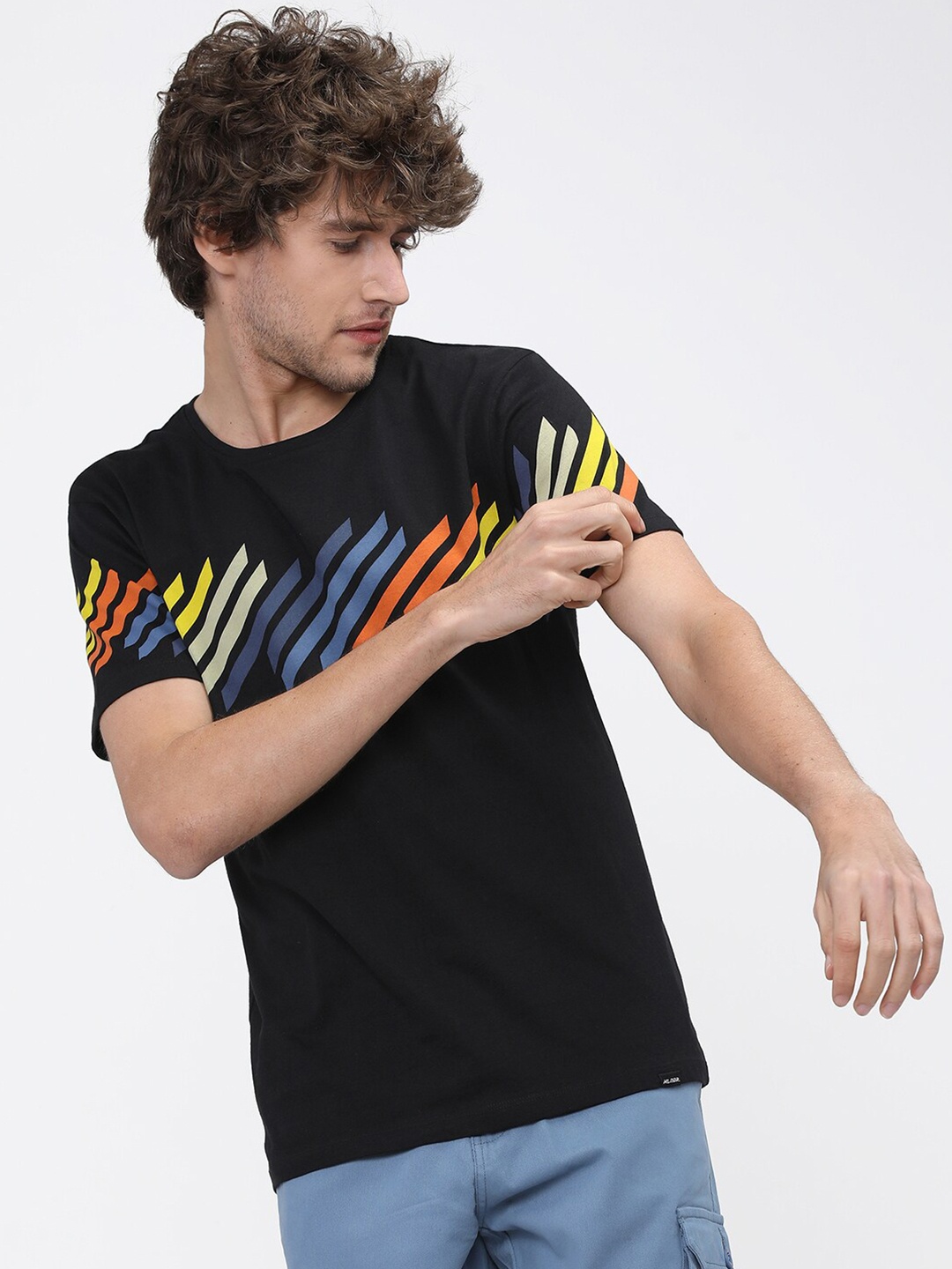 

HIGHLANDER Men Black Printed Slim Fit T-shirt
