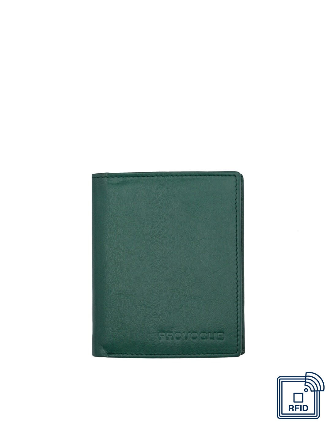 

Provogue Men Green Leather Two Fold Wallet