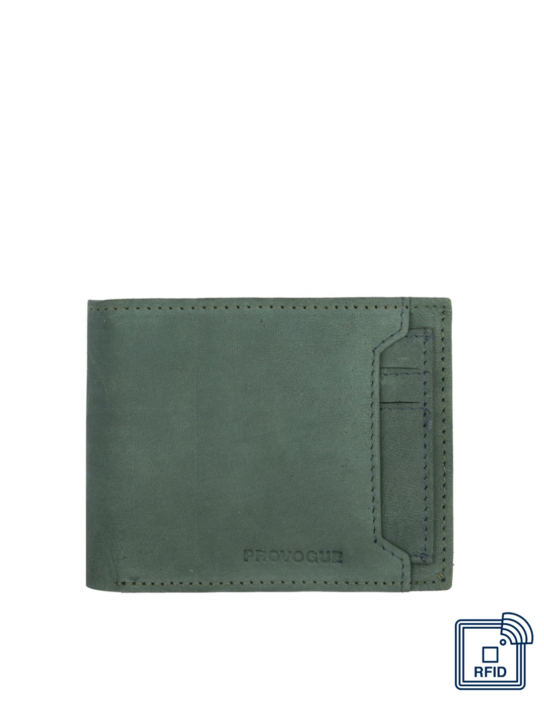 

Provogue Men Grey Leather Two Fold Wallet