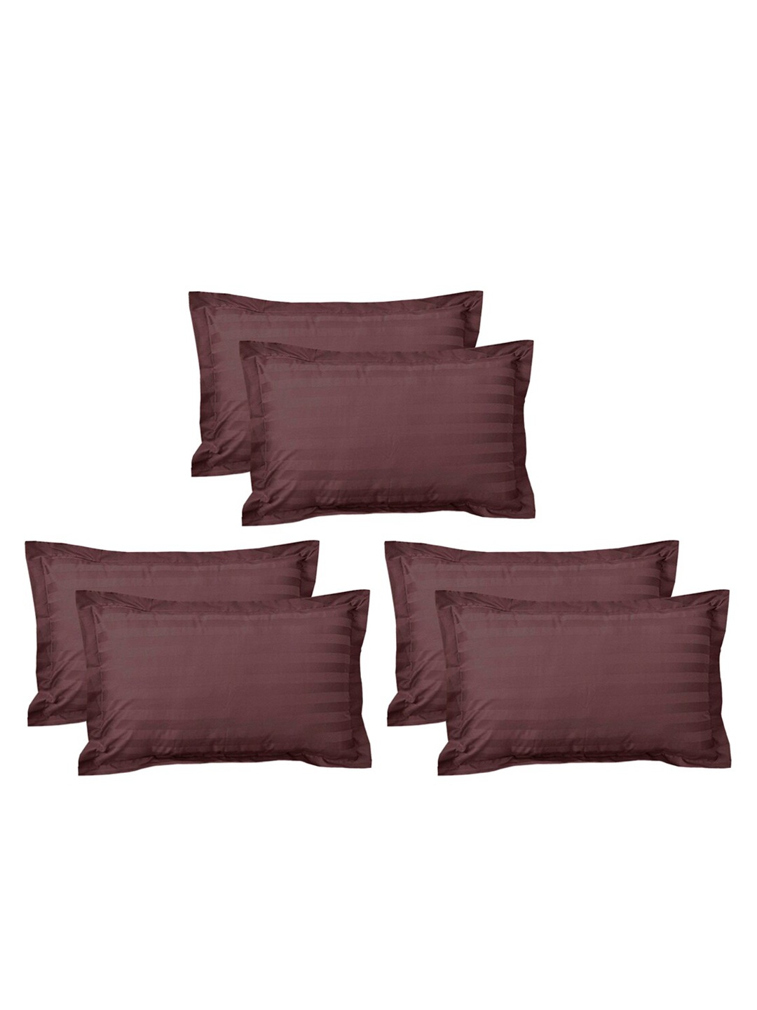 

Kuber Industries Brown Set Of 6 Lining Design Cotton Pillow Covers