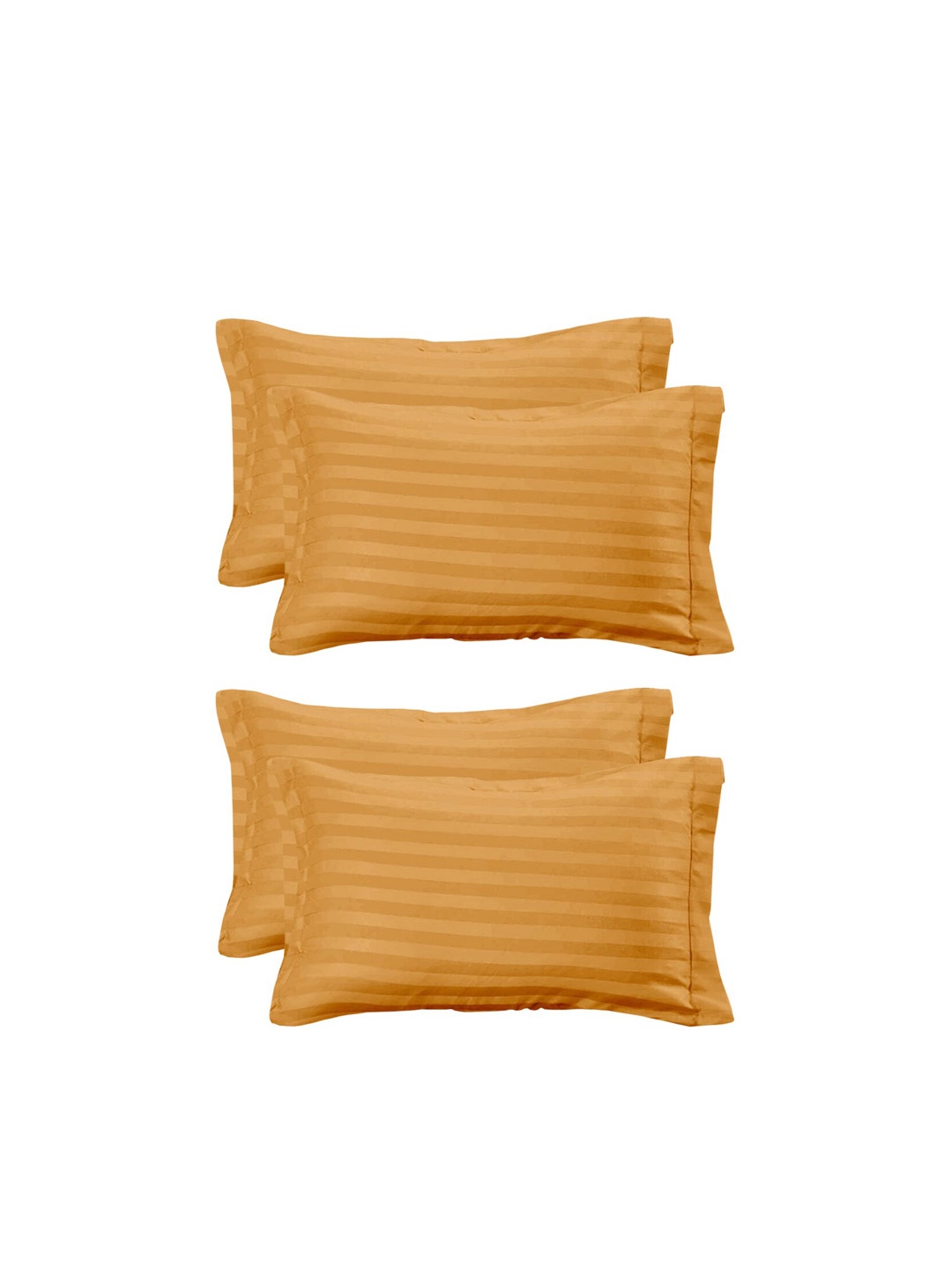 

Kuber Industries Set of 4 Orange Striped Cotton Pillow Covers