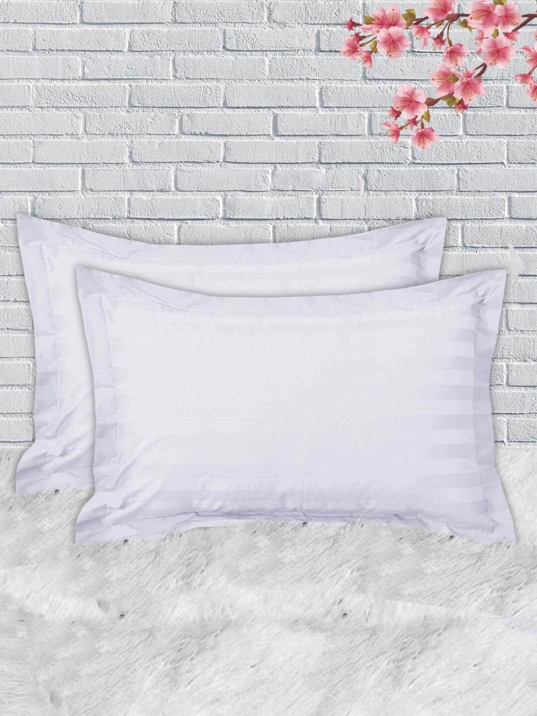

Kuber Industries Set of 2 White Cotton Pillow Cover- 18x28 Inch