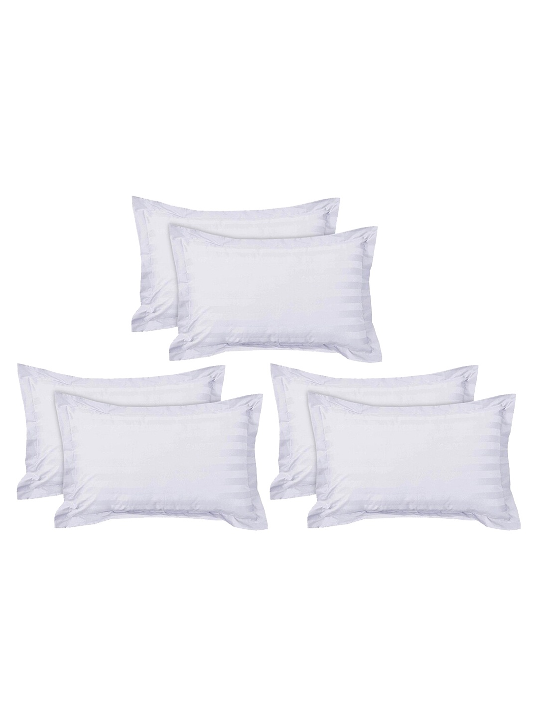 

Kuber Industries Set of 6 White Solid Cotton Pillow Covers