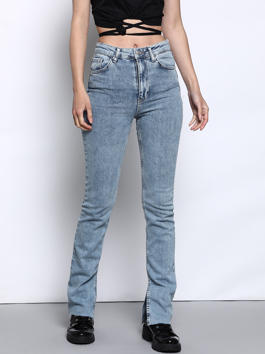 

DeFacto Women Blue Solid Stretchable Jeans