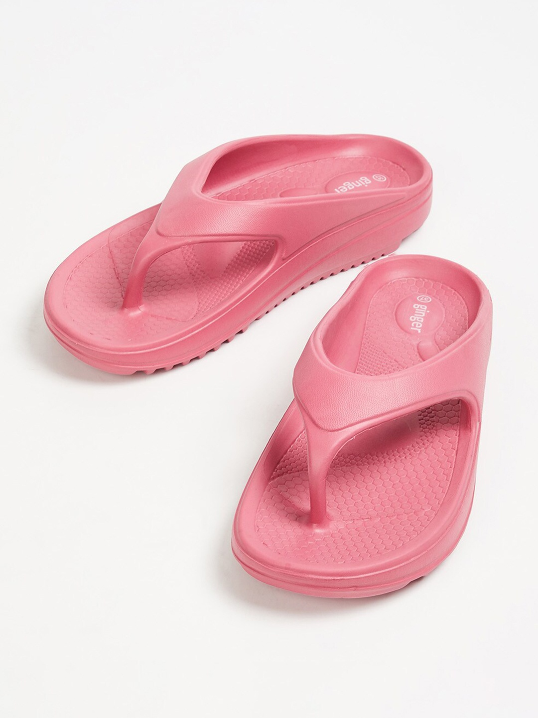 

Ginger by Lifestyle Women Pink Rubber Thong Flip-Flops