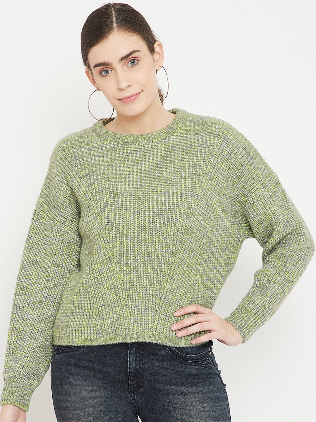 

Madame Women Green Pullover