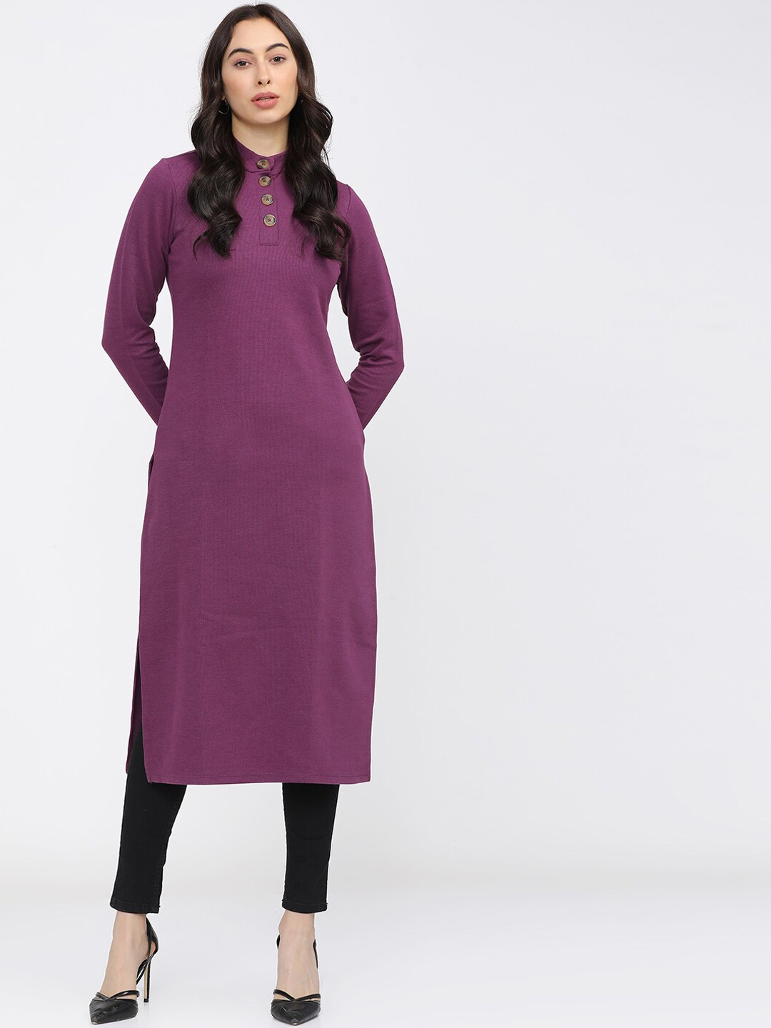 

Vishudh Women Magenta Straight Kurta