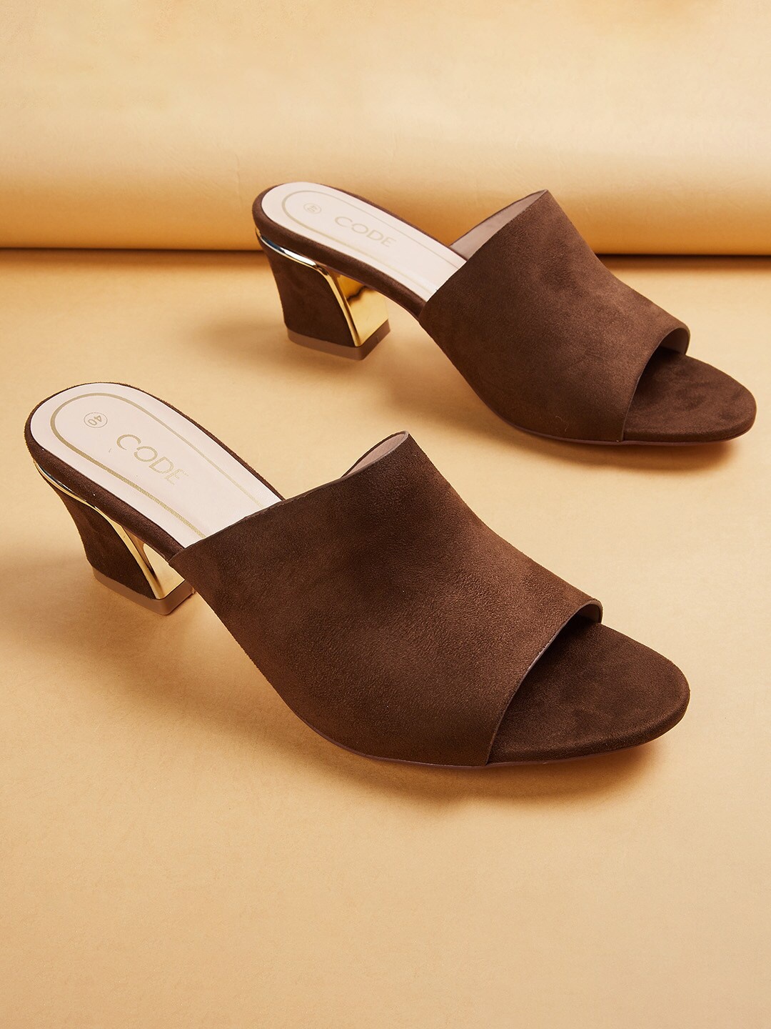 

CODE by Lifestyle Brown Work Block Pumps