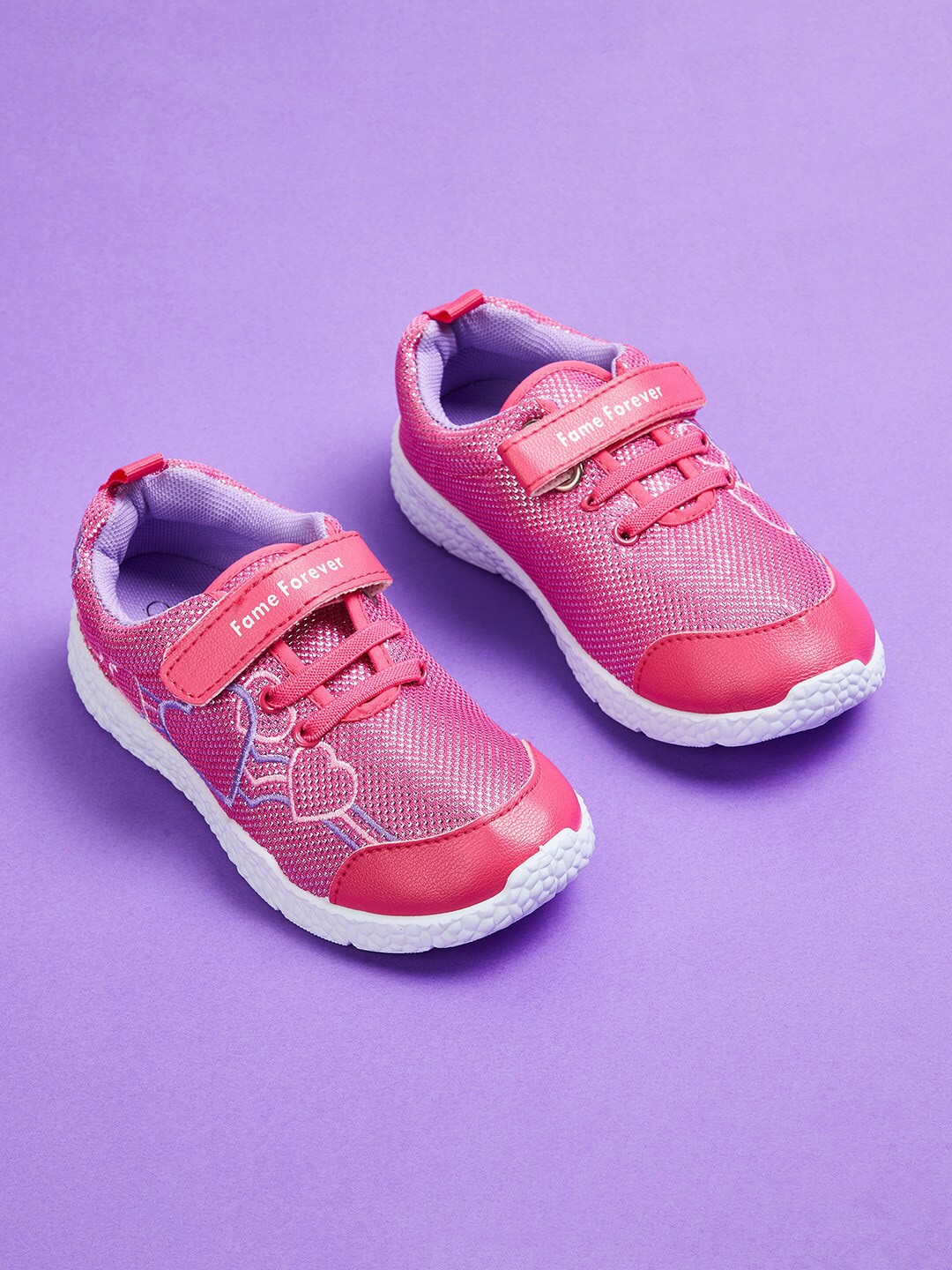 

Fame Forever by Lifestyle Girls Pink Printed PU Sneakers