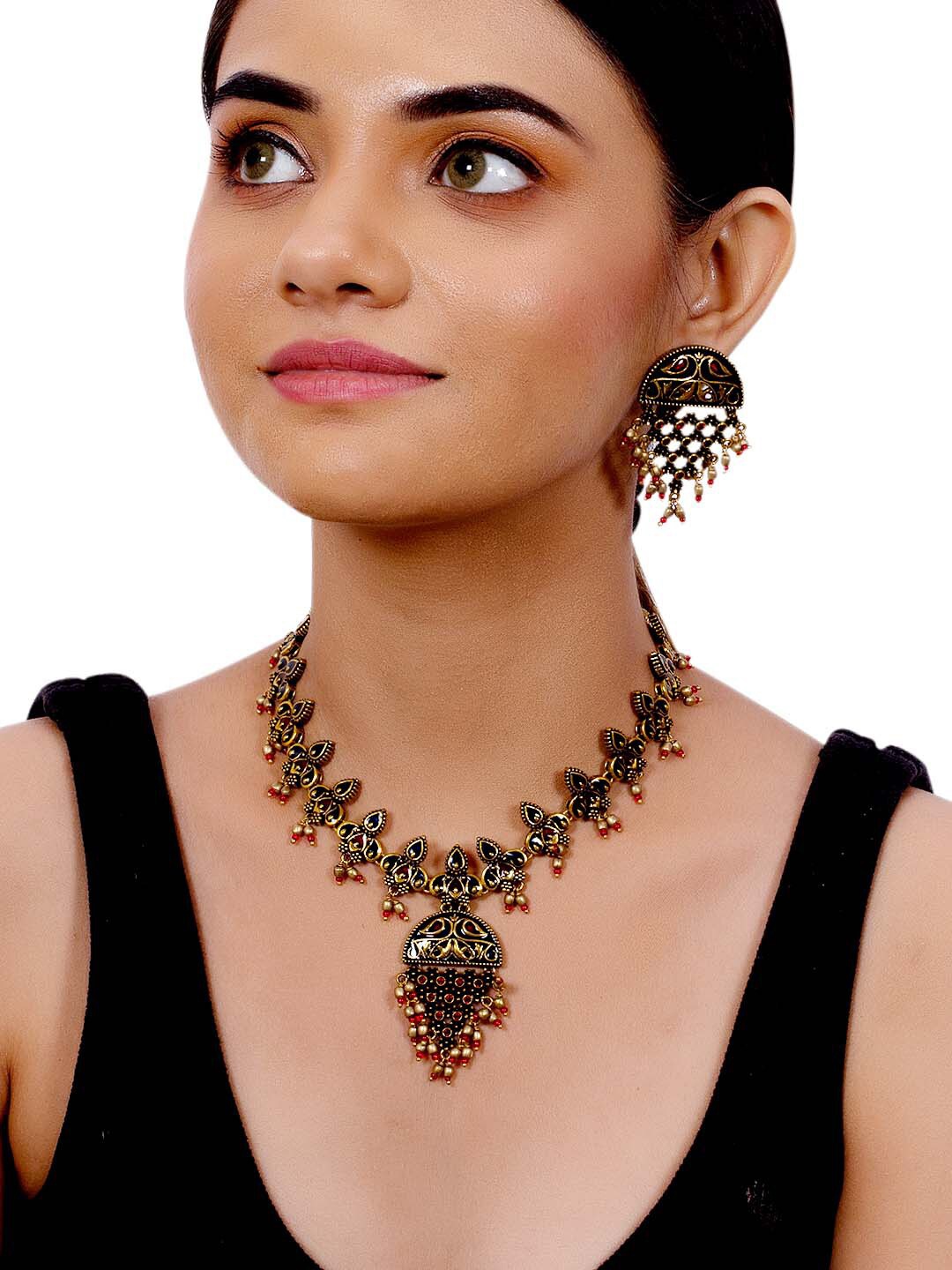 

Voylla Gold-Plated Arabian Nights Antique Jewellery Set