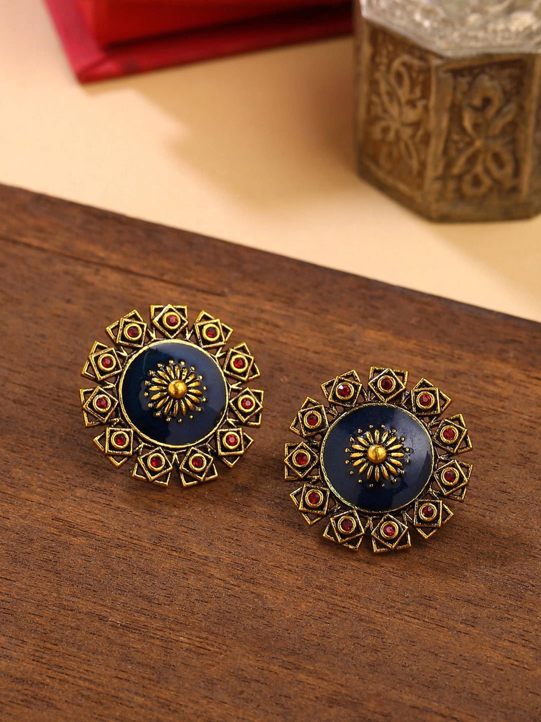 

Voylla Gold-Toned Arabian Nights Antique Stud Earrings